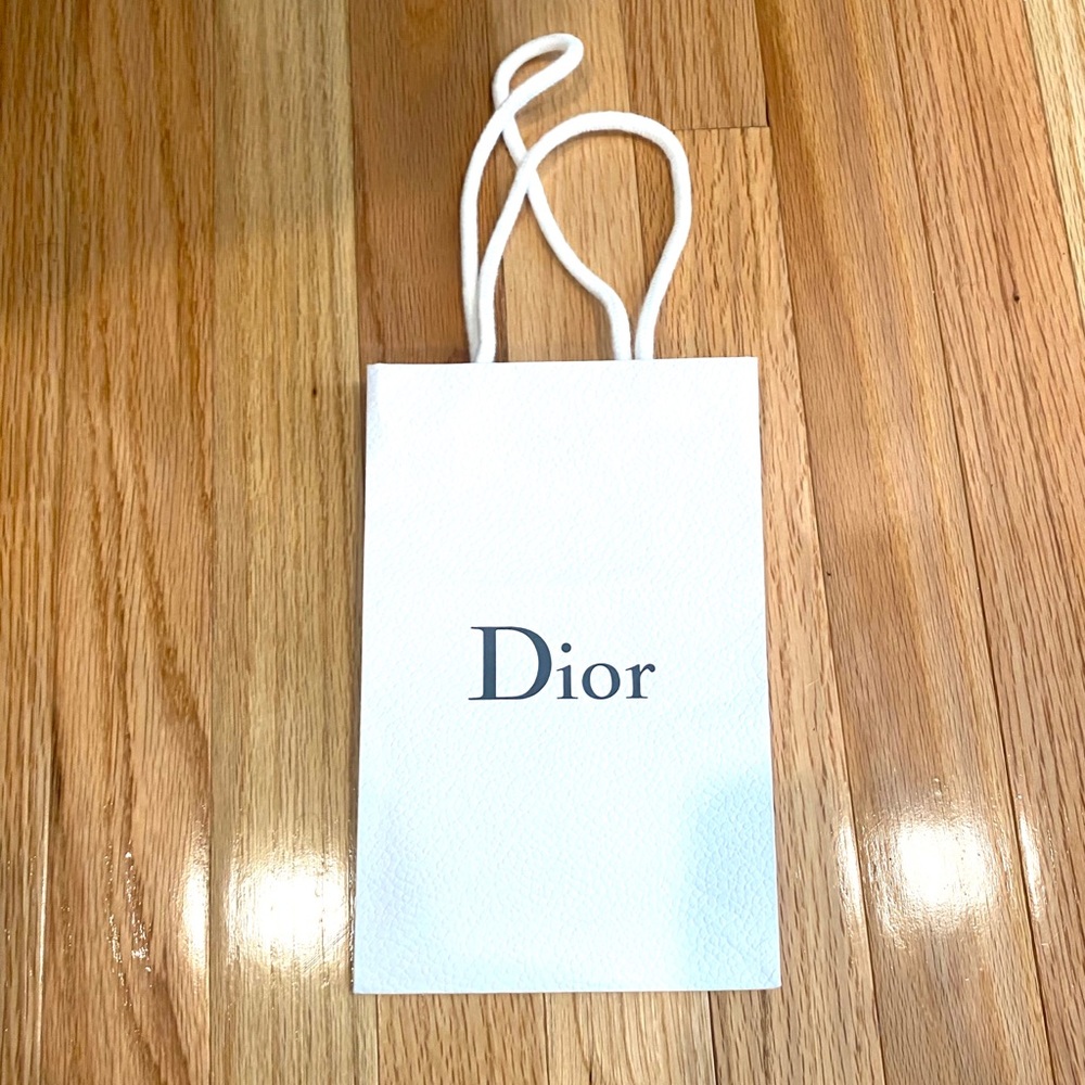 Dior White Shopping gift bag textured